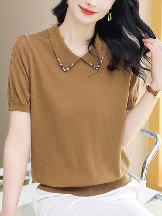 Victoria Loose Lapel Knitted Top