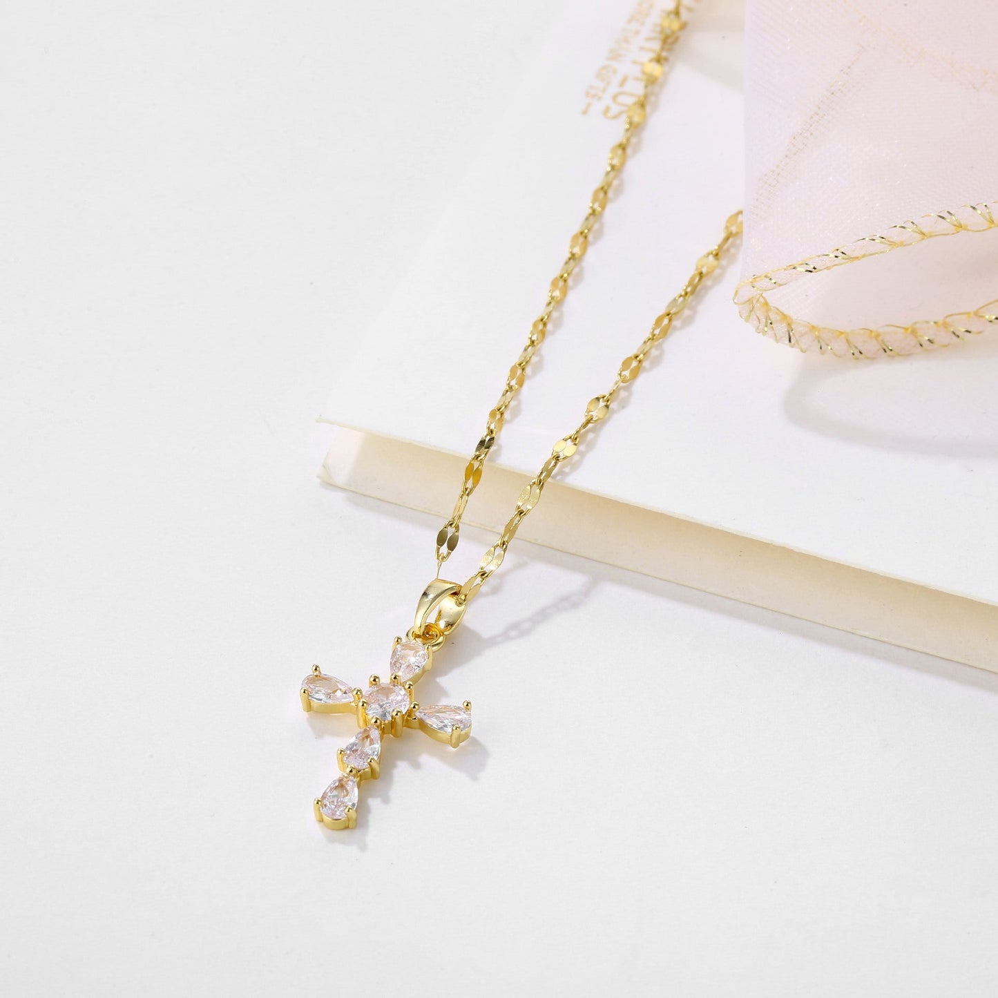 Radiant Cross Pendant Necklace