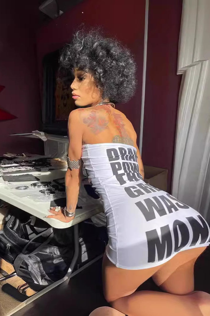 Y2K Strapless White Mini Dress