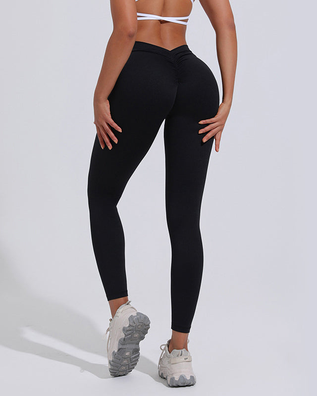 High Waist Back V Hip Lifting Fitness Naked Sports Pants