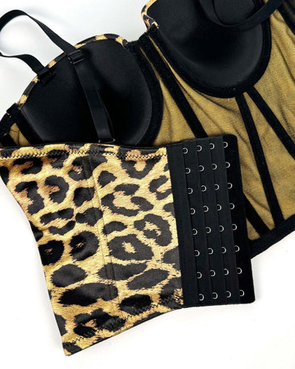 Leopard Print Fishbone Short Sling