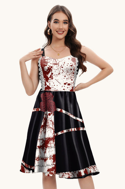 Halloween Bloodstain Digital Print Cami Maxi Dress