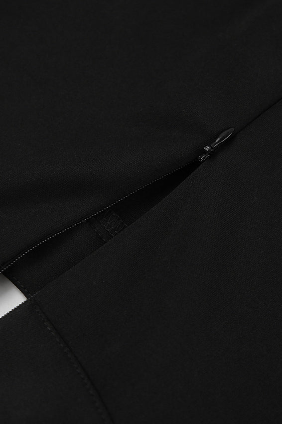 Elegant Black Ruffle Bodycon Mini Dress