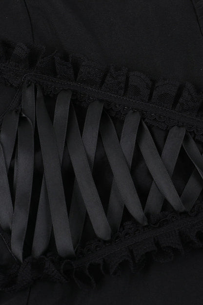 Sexy Cross Halter Strap Gothic Dress