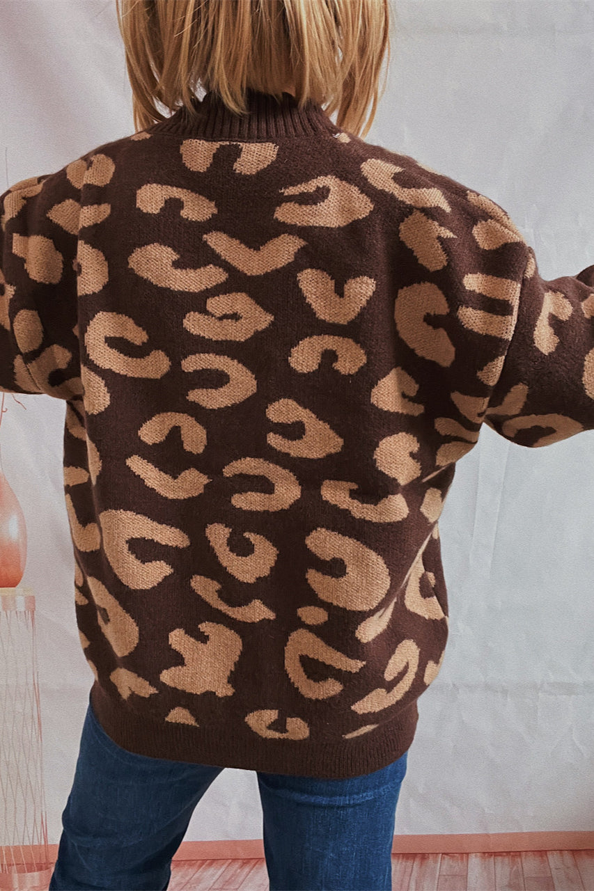 Casual Leopard Long Sleeve Cardigan
