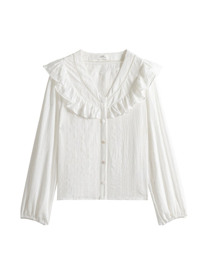 Roselili Delicate Lace V-Neck Blouse