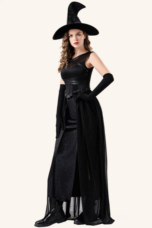 Black Vampire Witch Cosplay Stage Performance Maxi Dress
