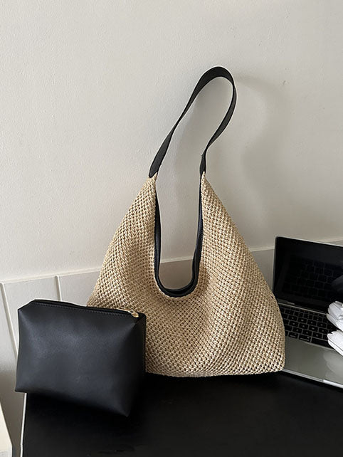 Woven-Straw Beach-Bag