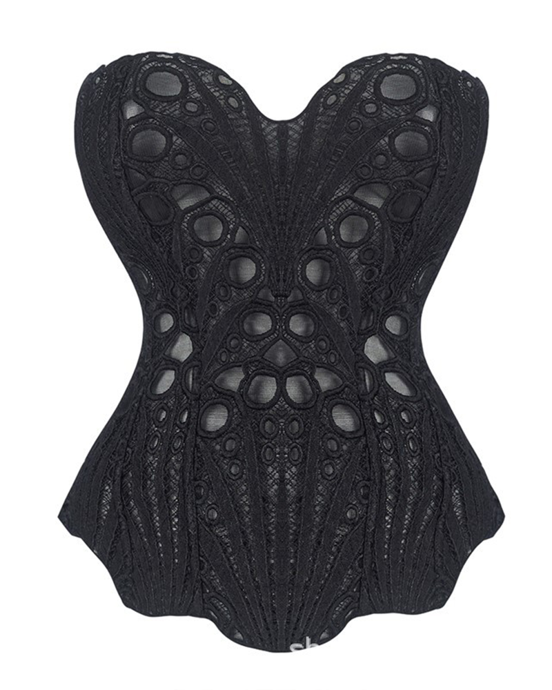 Irregular Lace Mesh Corset