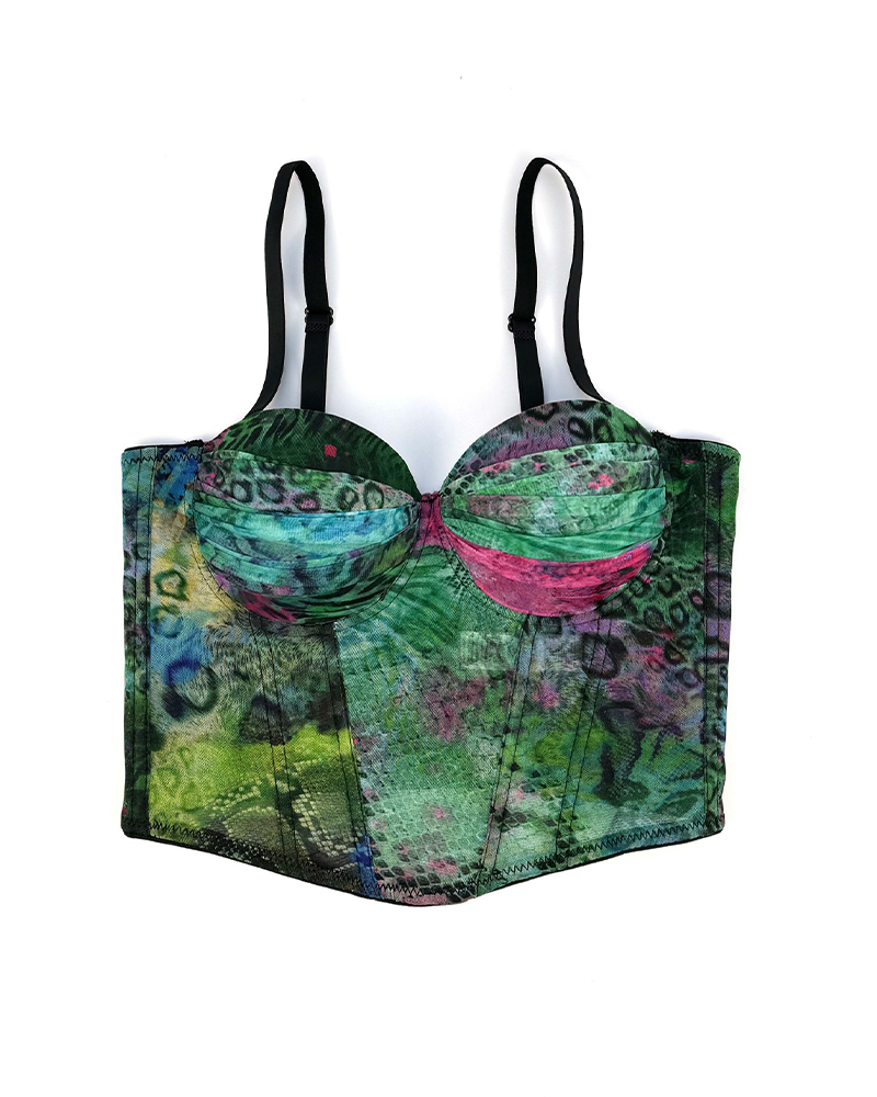 Printed Fishbone Corset