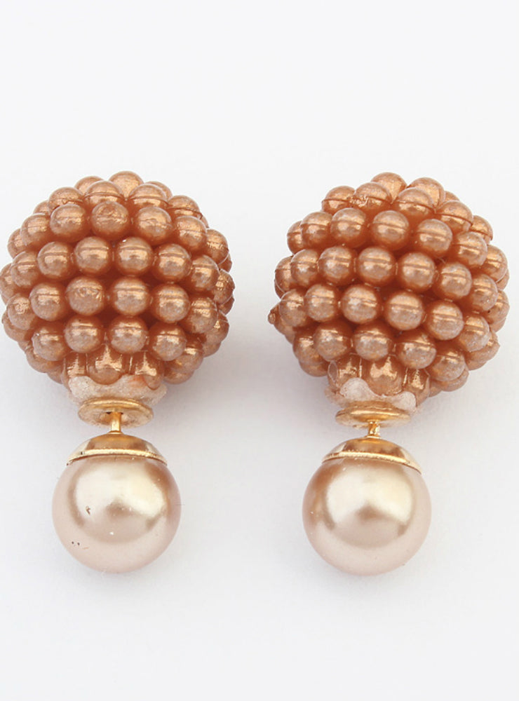 Charm Pearl Statement Stud Earrings