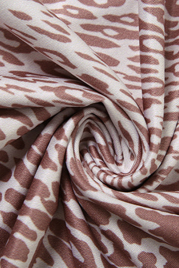 Asymmetrical Leopard Halter Slim Maxi Dress