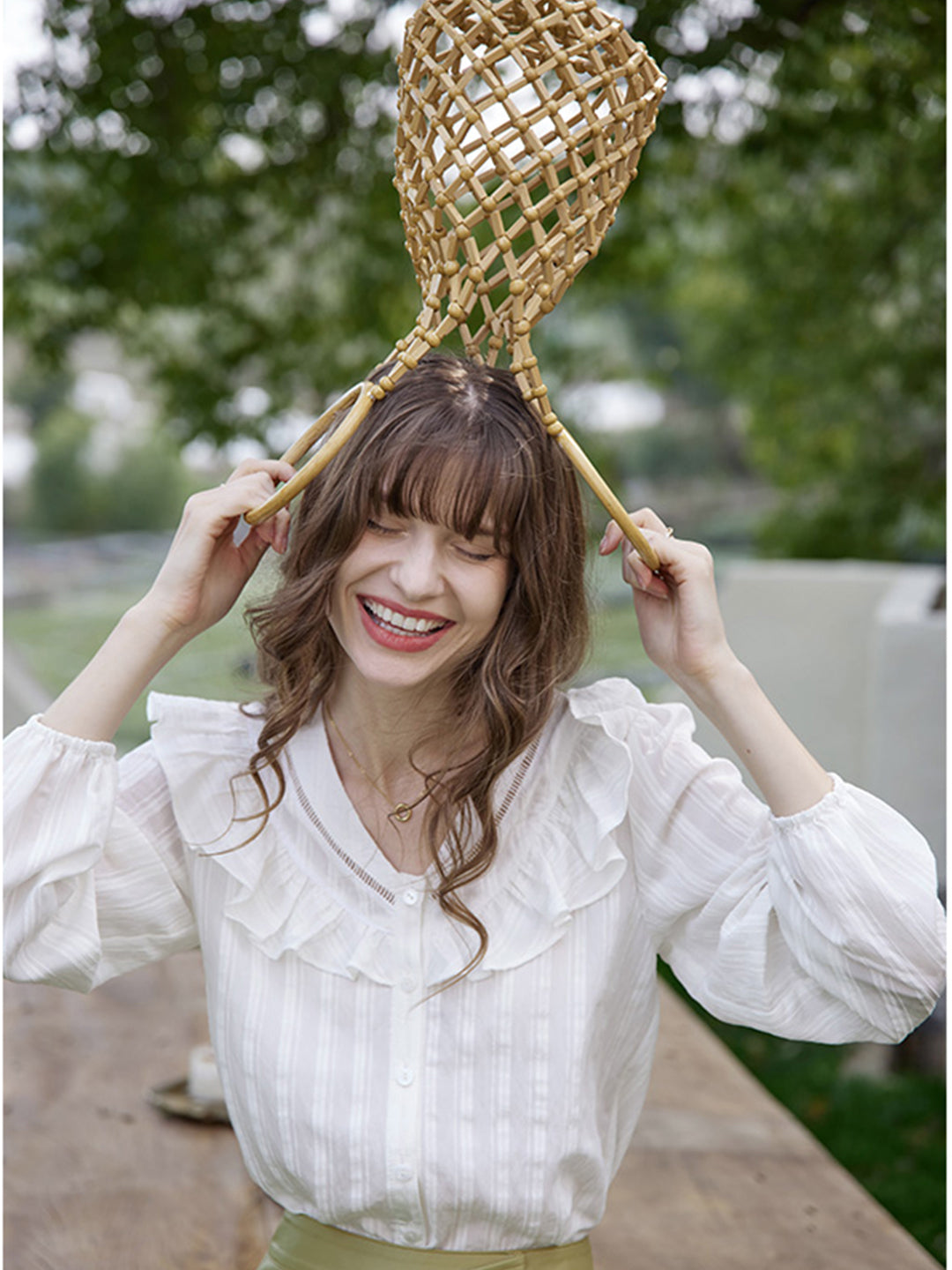 Roselili Delicate Lace V-Neck Blouse