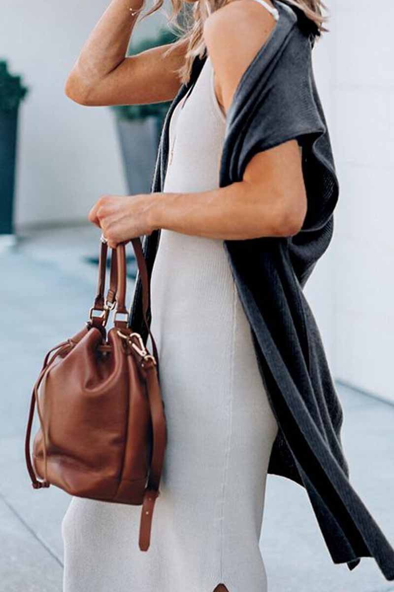 Chaleco de color liso de longitud media