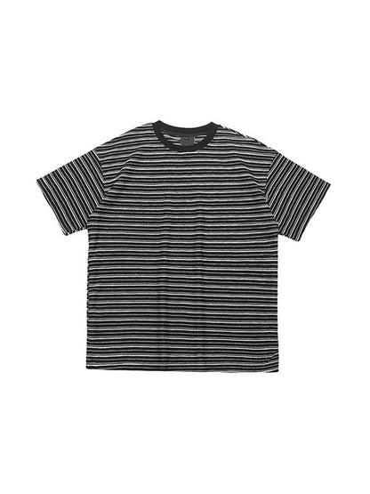 2000s Striped Print Oversized Short Sleeve Tee