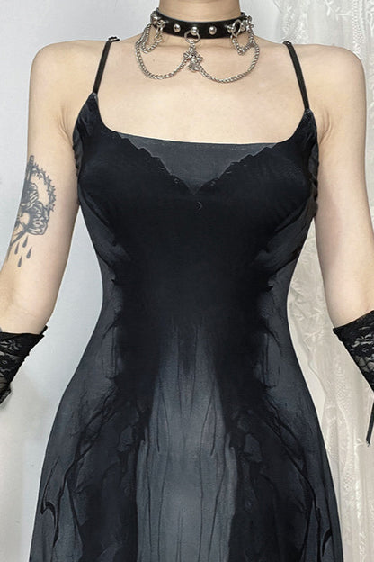 Strap Butterfly Mesh Gothic Dress