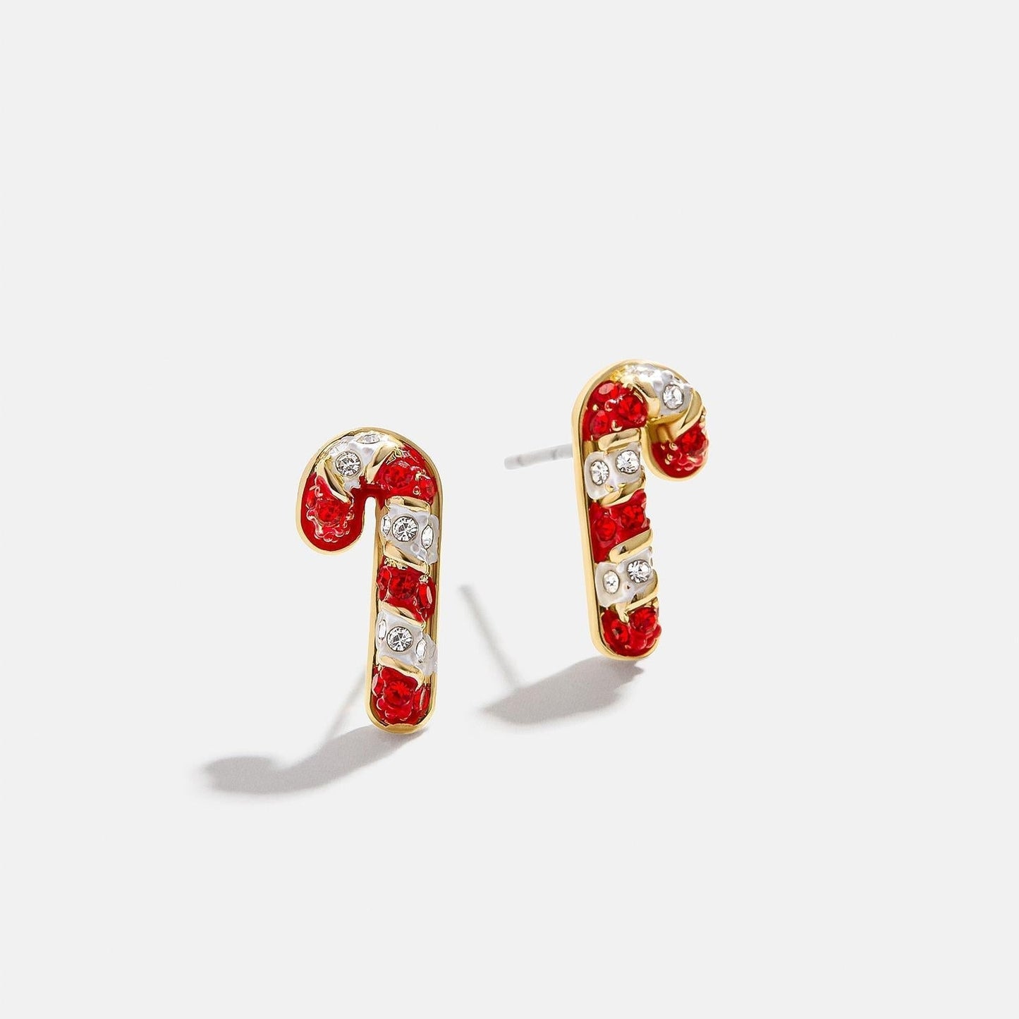 Copper Rhinestone Christmas Stud Earrings