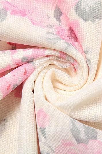 Floral Print Ruffle Mesh Sleeveless Maxi Dress