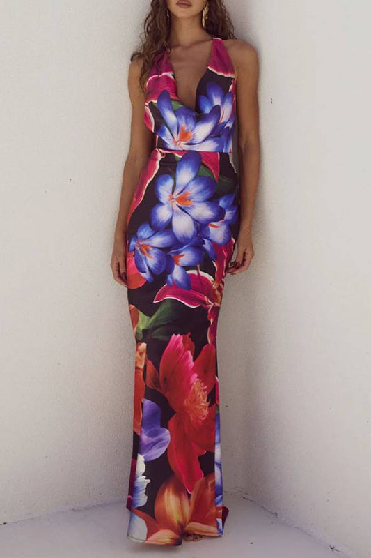 Vestido sexy con espalda abierta y cordones