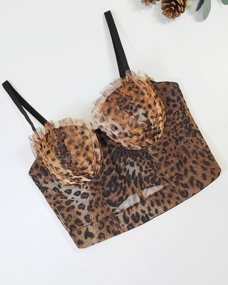 Leopard Print Lace Bra