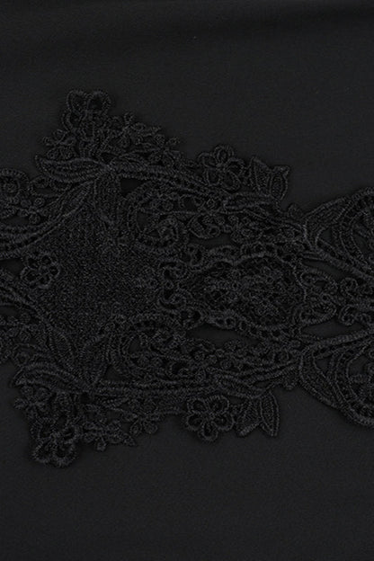 Hooded Lace Trim Gothic Dress