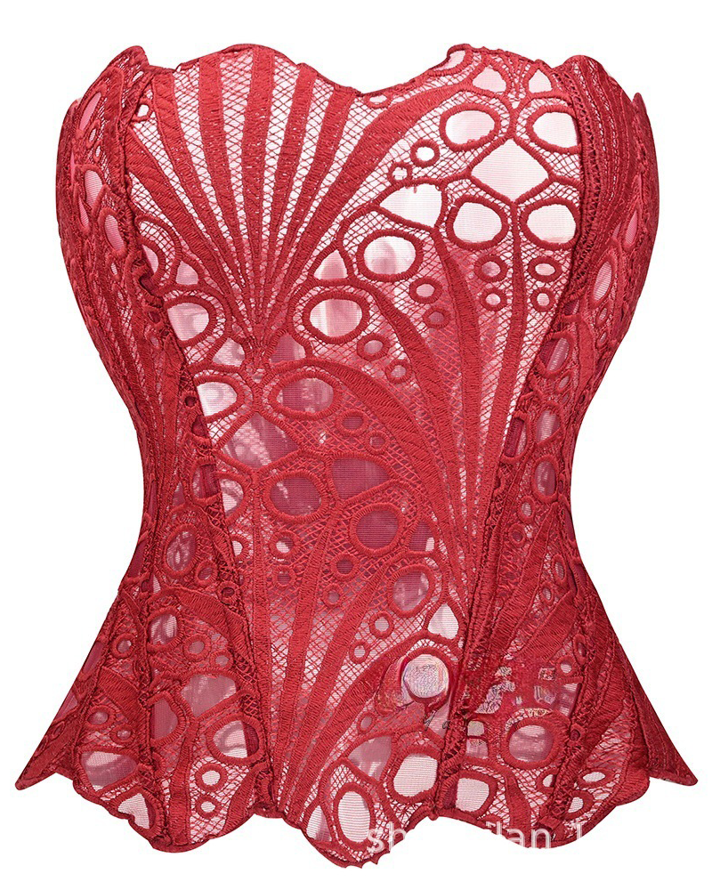 Irregular Lace Mesh Corset
