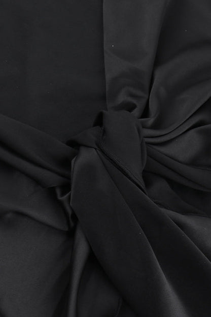 Stylish One-Shoulder Mesh Ribbon Maxi Dress