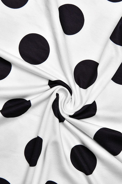 Short Sleeve Retro Dot Print Blouse