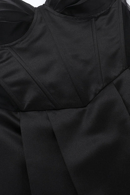 Elegant Strapless Satin Mini Dress