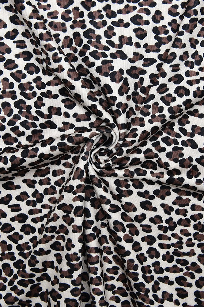 Halter Leopard Print Backless Mini Dress