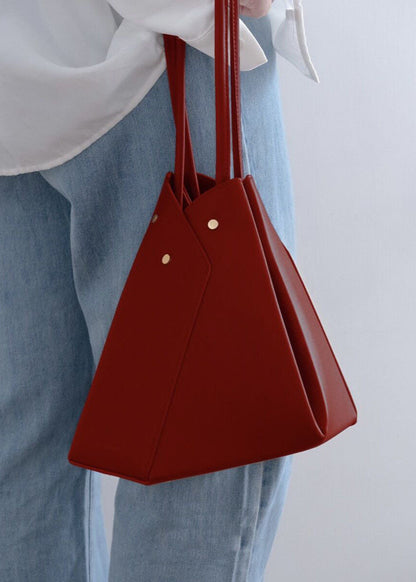 GeoCurve - Red Structured PU Shoulder Bag