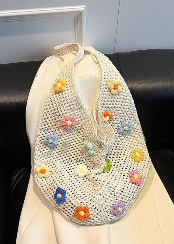 BloomTide - Crochet Shoulder Bag with 3D Floral Accents