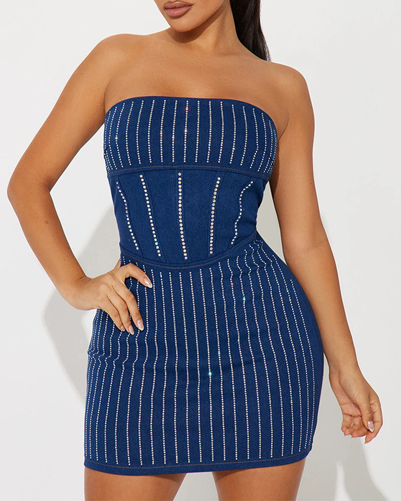 Strapless Rhinestone Dress