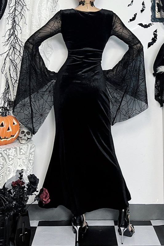 Halloween Flare Sleeve Gothic Dress