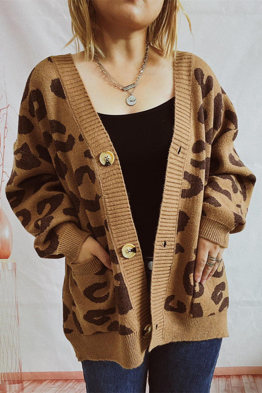 Casual Leopard Long Sleeve Cardigan