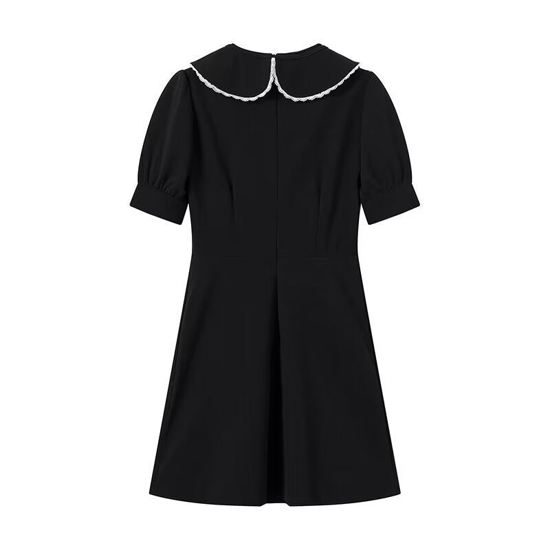 Evie A-Line Dress with Spliced Collar