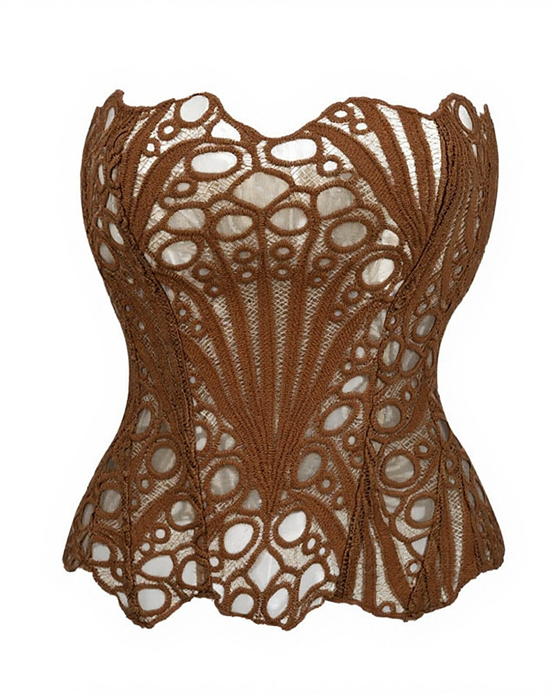 Irregular Lace Mesh Corset