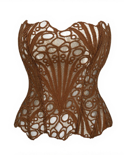 Irregular Lace Mesh Corset
