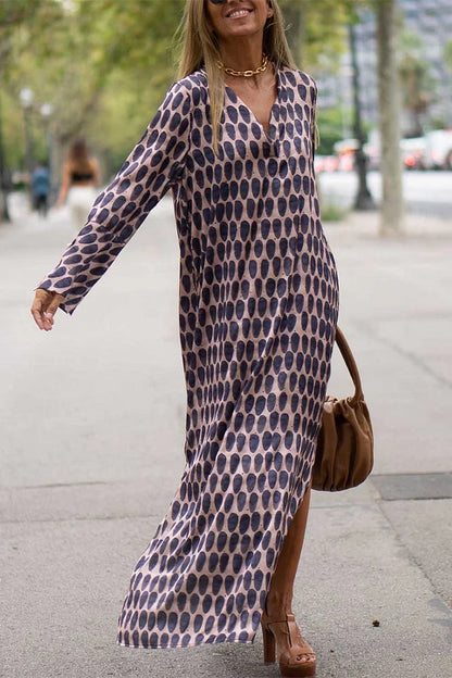 Vestido casual con estampado ovalado para mujer