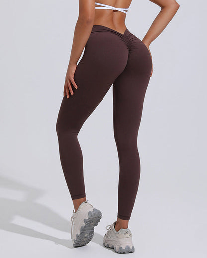 High Waist Back V Hip Lifting Fitness Naked Sports Pants