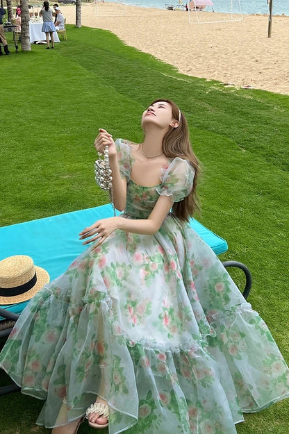 Vintage Evening Maxi Floral Dress