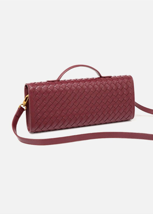 Maribel - Woven Leather Crossbody Bag with Top Handle