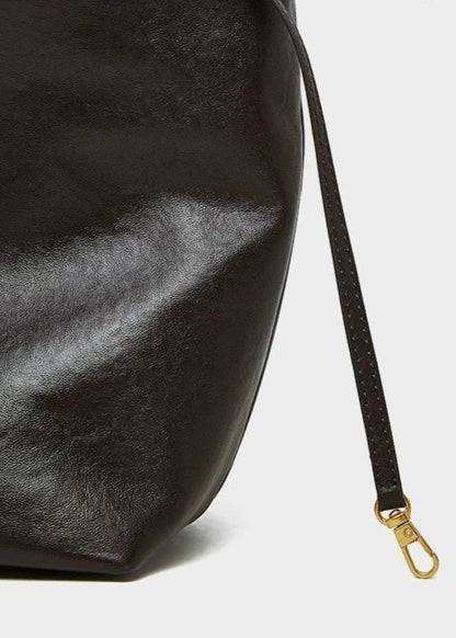 Corvina - Structured Leather Tote with Crossbody Strap