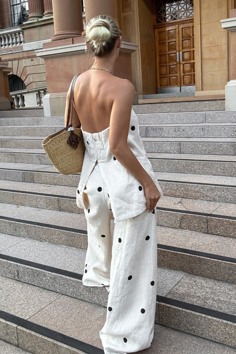 Cotton Polka Dot Tank Two Pieces Set