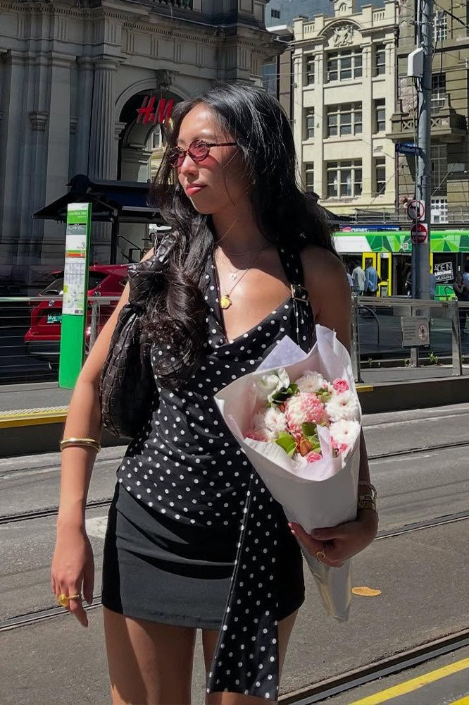 Polka Dot V Neck Cami Blouse