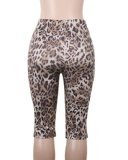 Printed Leopard Print Casual Trousers
