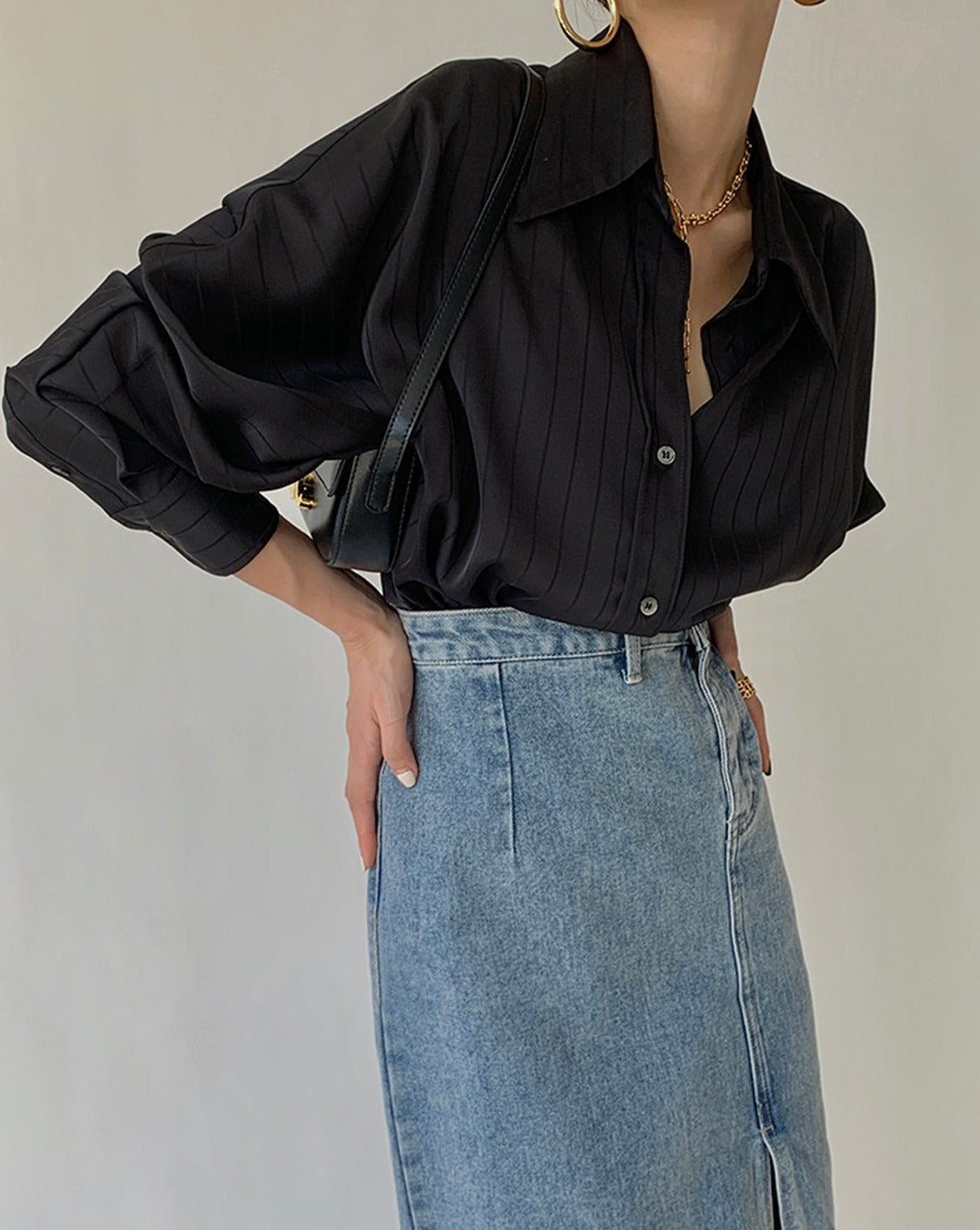 Charlotte Oversized Button Up Collared Shirt