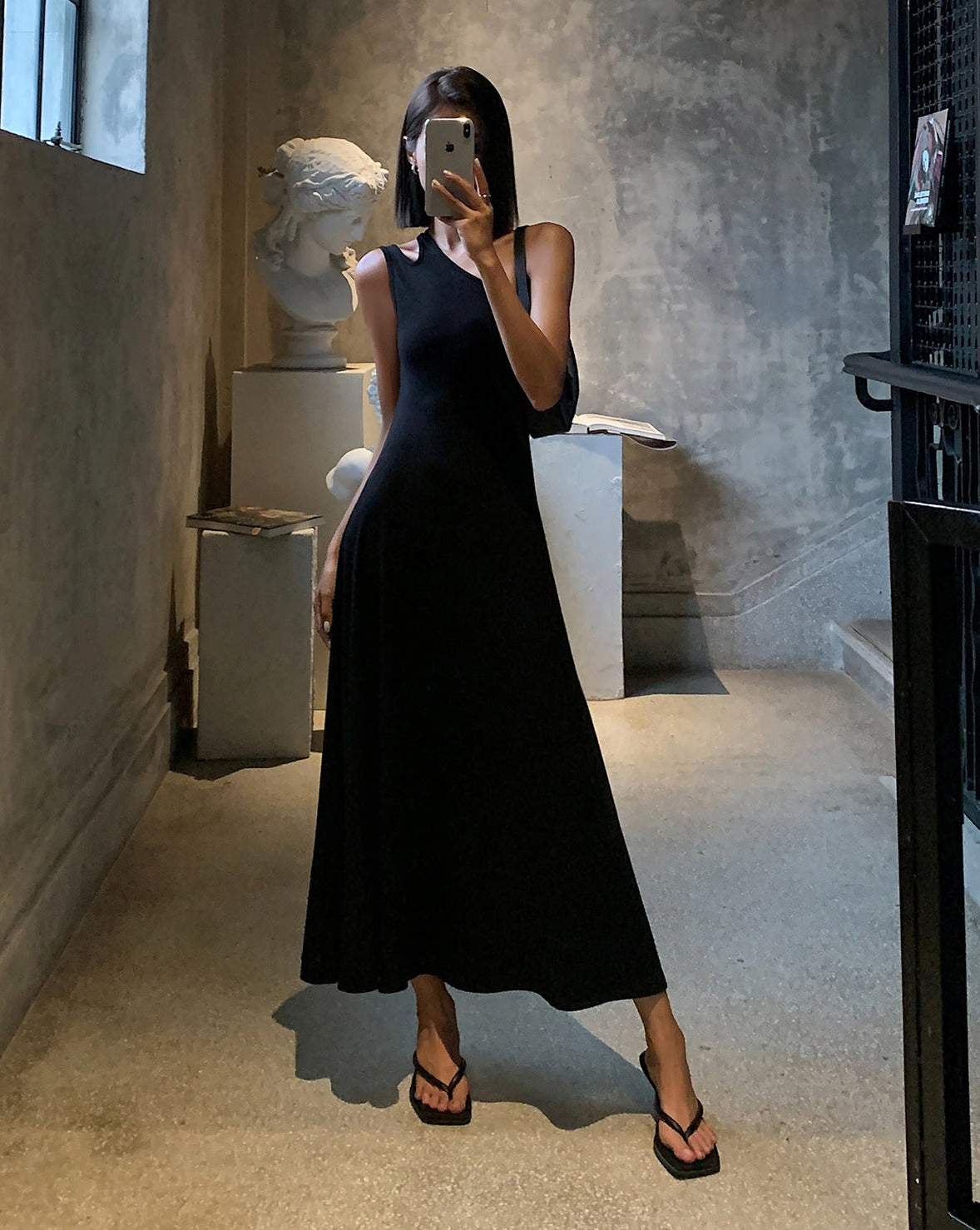 Cutout Backless Long Knit Dress