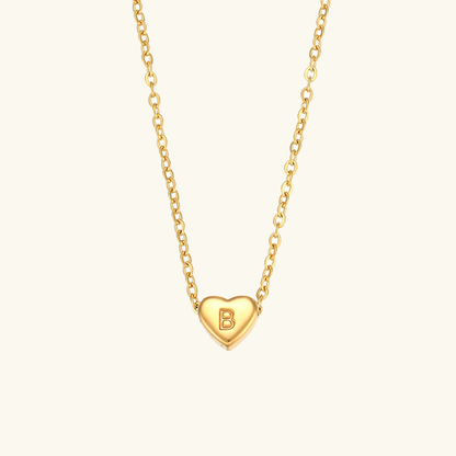 Golden Heartbeat - Initial Necklace