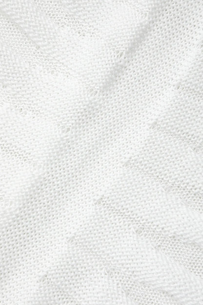 Bella White Stripe Short Sleeve Knit Maxi Dress